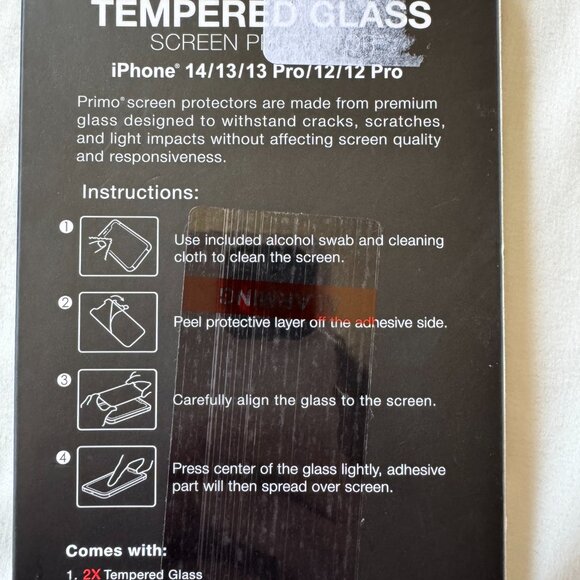 NWT Primo Apple iPhone 14 Tempered Glass Screen Protector, Ultra Thin, Pack of 2 - Picture 11 of 11